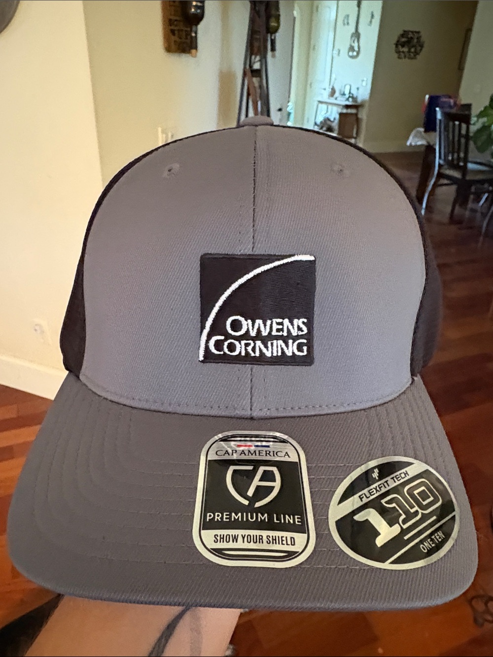Owens Corning Grey and Black Mesh Snapback Cap